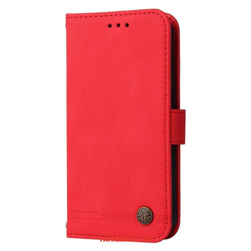 Etui Folio do Xiaomi Redmi Note 12 5G Skórzany Styl Z Ozdobnym Nitem