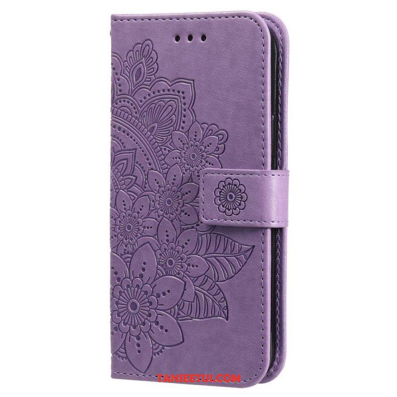 Etui Folio do Xiaomi Redmi Note 12 5G z Łańcuch Mandala Kwiatowa Na Pasku