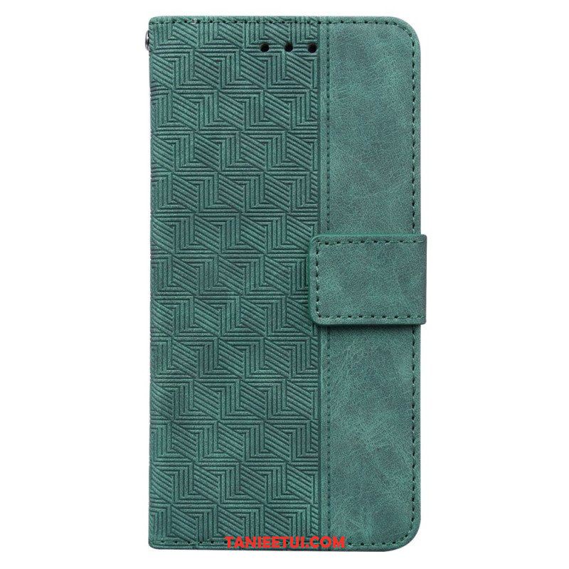 Etui Folio do Xiaomi Redmi Note 12 5G z Łańcuch Pasiasty Wzór