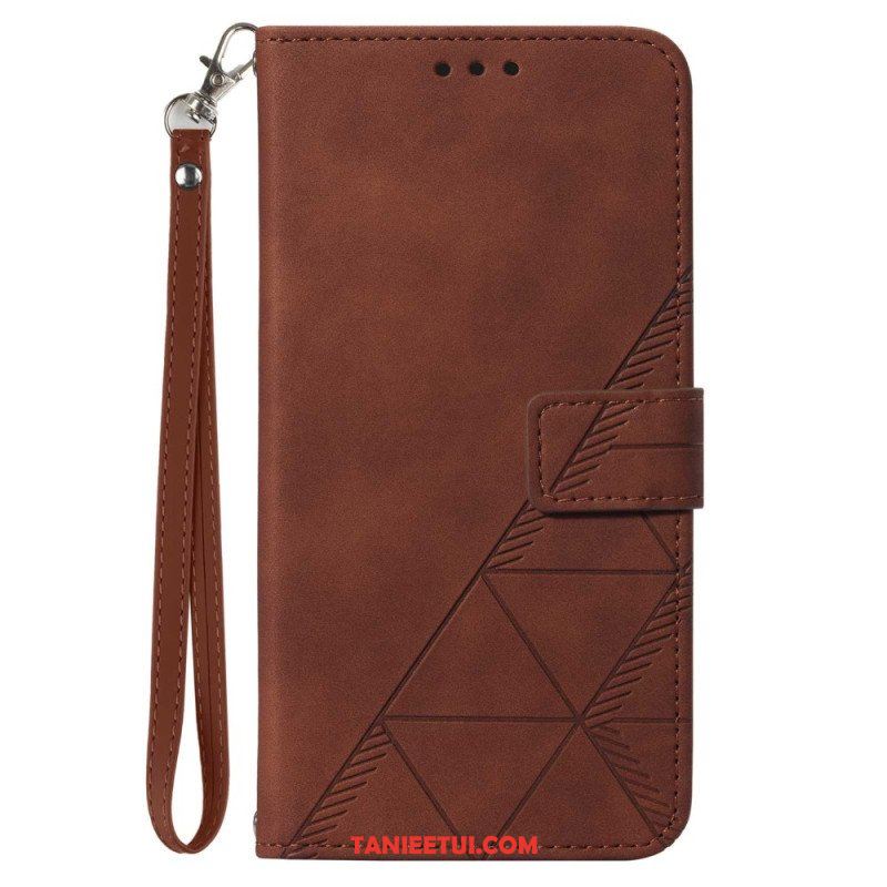 Etui Folio do Xiaomi Redmi Note 12 5G z Łańcuch Trójkąty Paska