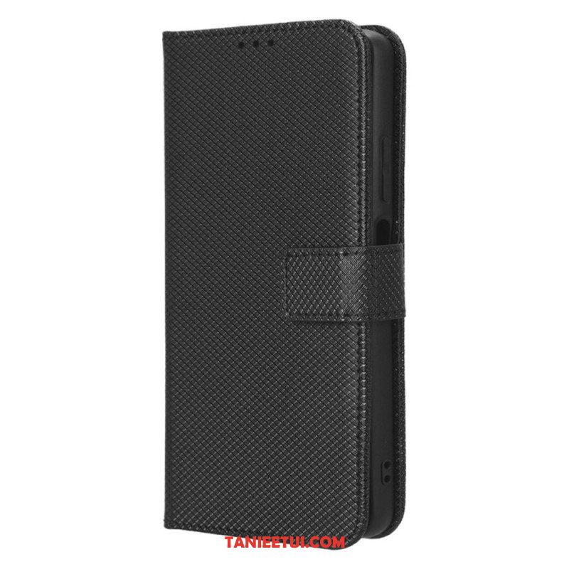 Etui Folio do Xiaomi Redmi Note 12 Pro Plus z Łańcuch Stylowa Sztuczna Skóra Z Paskami