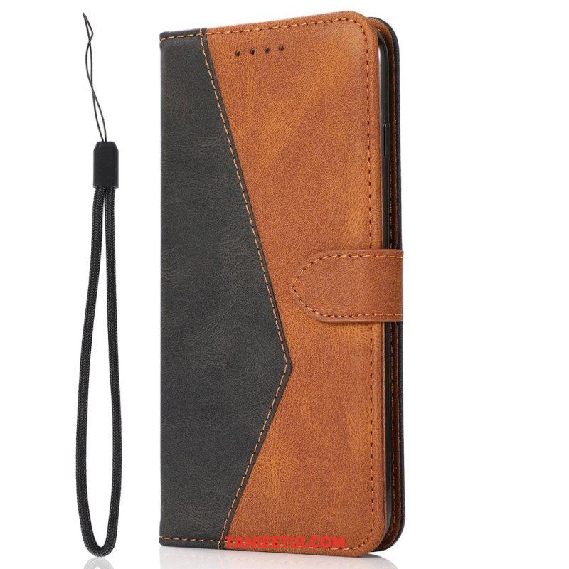 Etui Folio do Xiaomi Redmi Note 12 Pro z Łańcuch Dwukolorowy Pasek