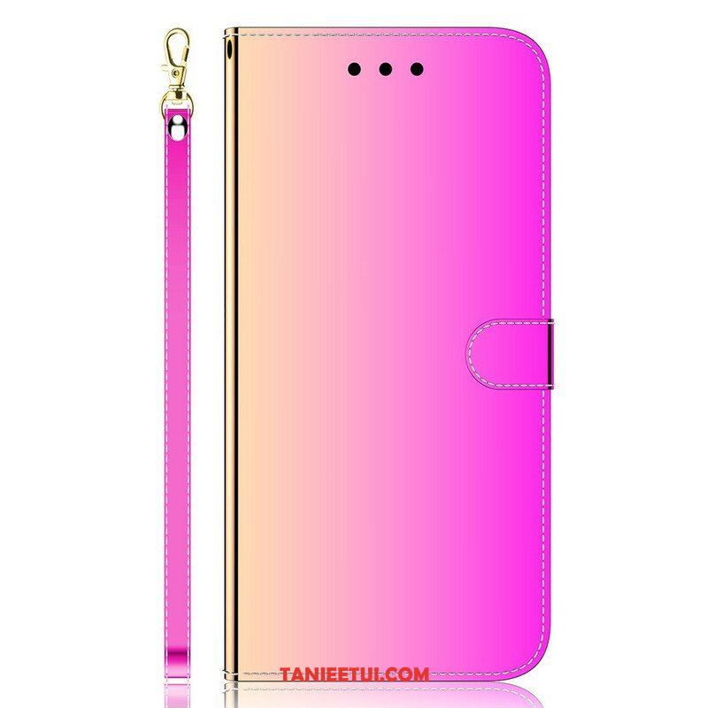Etui Folio do iPhone 13 Mini Osłona Lusterka Ze Sztucznej Skóry