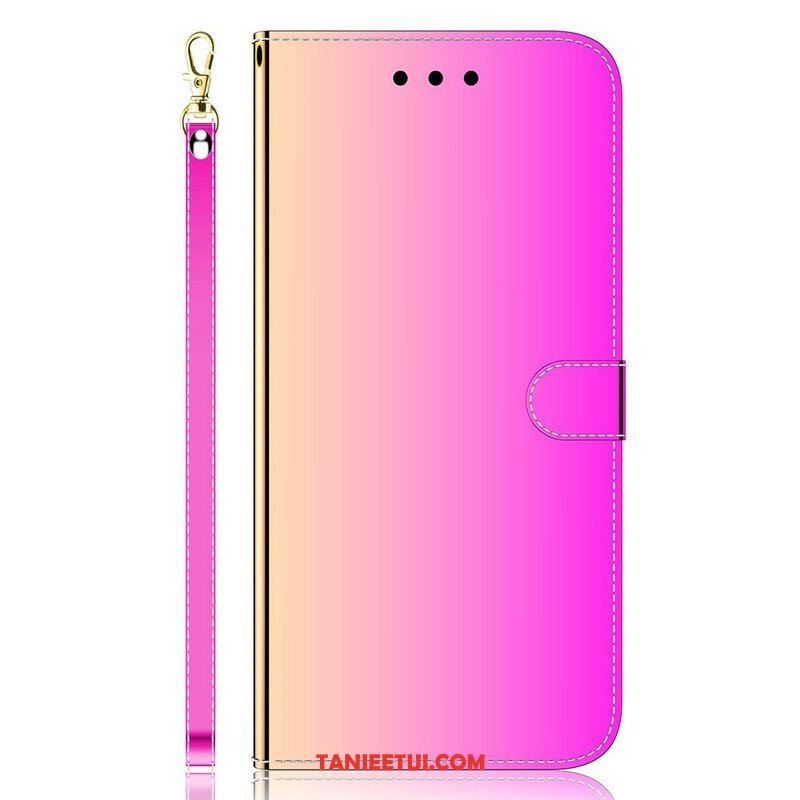 Etui Folio do iPhone 13 Mini Osłona Lusterka Ze Sztucznej Skóry