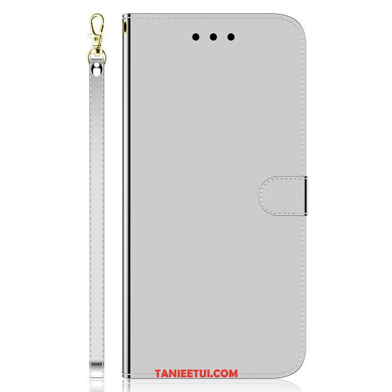 Etui Folio do iPhone 13 Mini Osłona Lusterka Ze Sztucznej Skóry