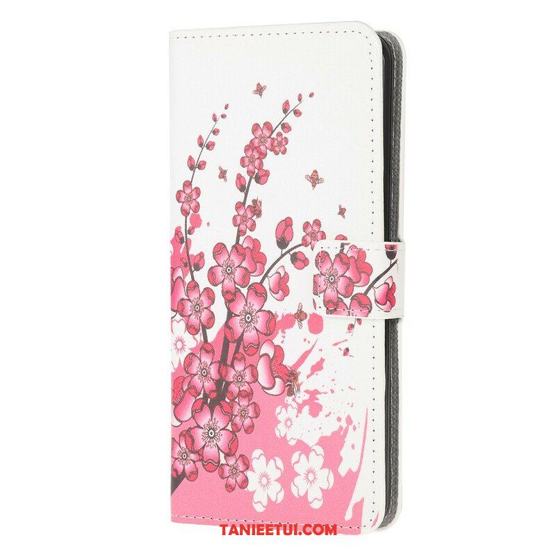 Etui Folio do iPhone 13 Mini Tropikalne Kwiaty