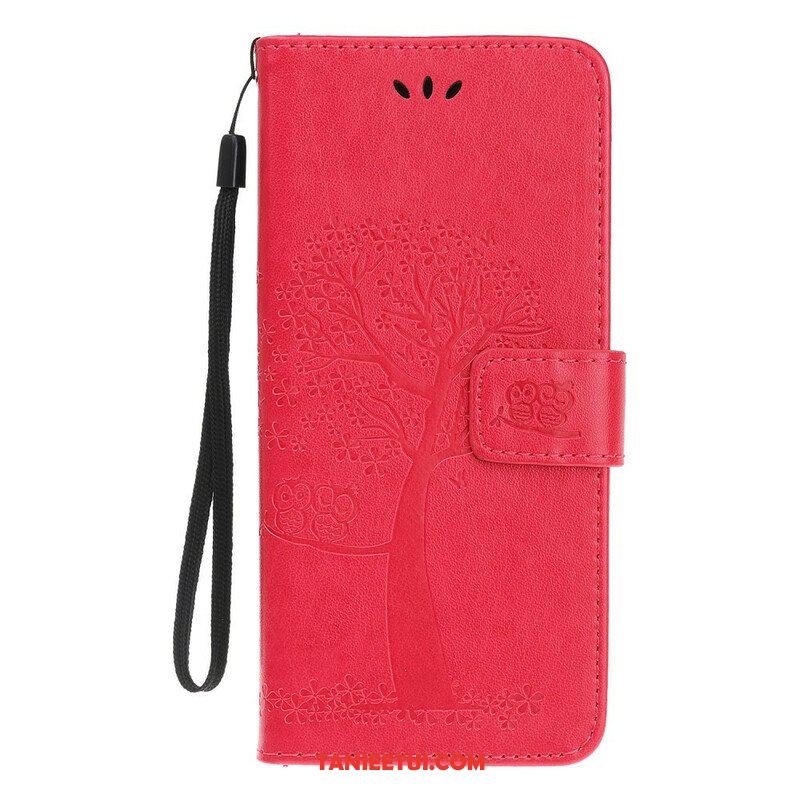 Etui Folio do iPhone 13 Mini z Łańcuch Drzewo Stringów I Sowy