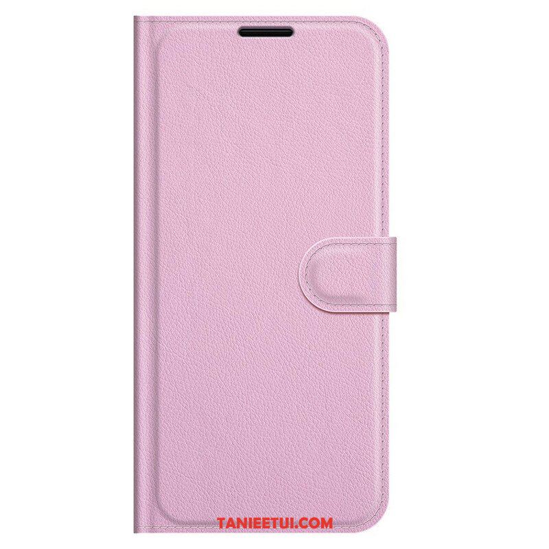 Etui Folio do iPhone 13 Pro Klasyczny Efekt Skóry Liczi