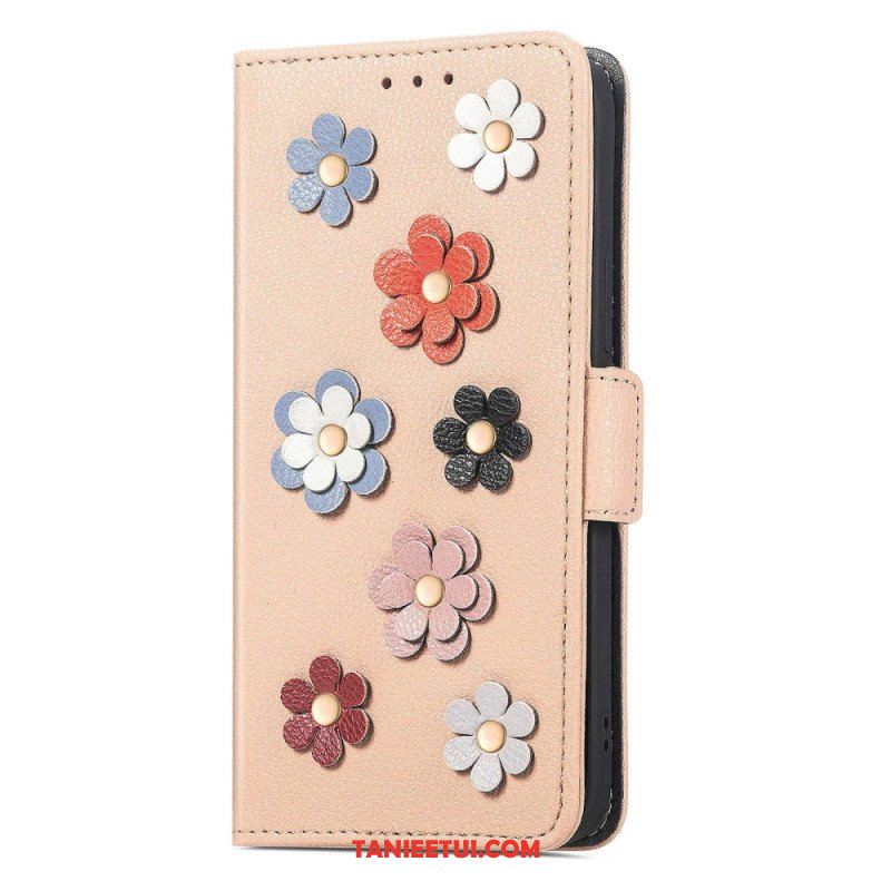 Etui Folio do iPhone 14 Dekoracyjne Kwiaty