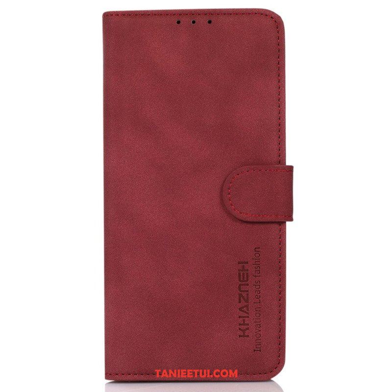 Etui Folio do iPhone 14 Modny Efekt Skóry Khazneh