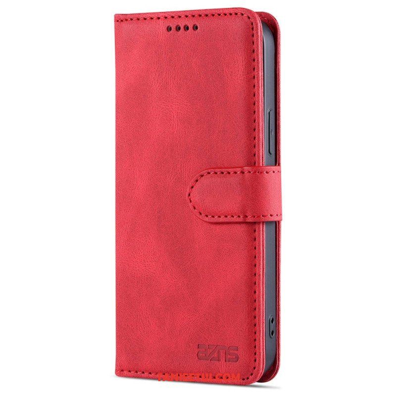 Etui Folio do iPhone 14 Stylizacja Skóry Azns