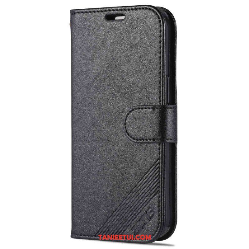 Etui Folio do iPhone 14 Stylizacja Skóry Azns