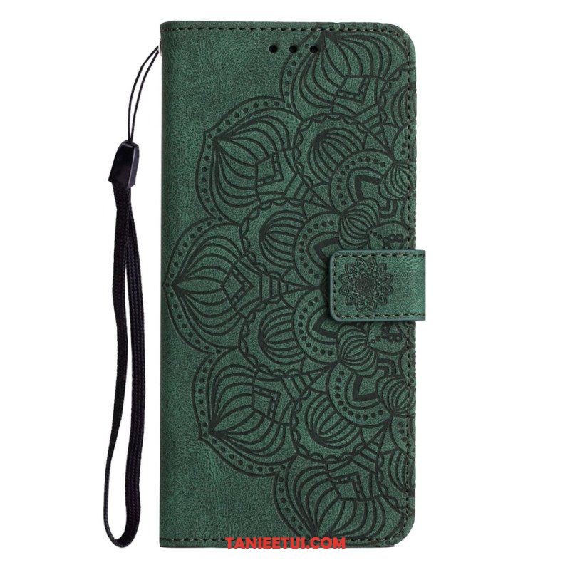 Etui Folio do iPhone 14 z Łańcuch Paskowata Mandala