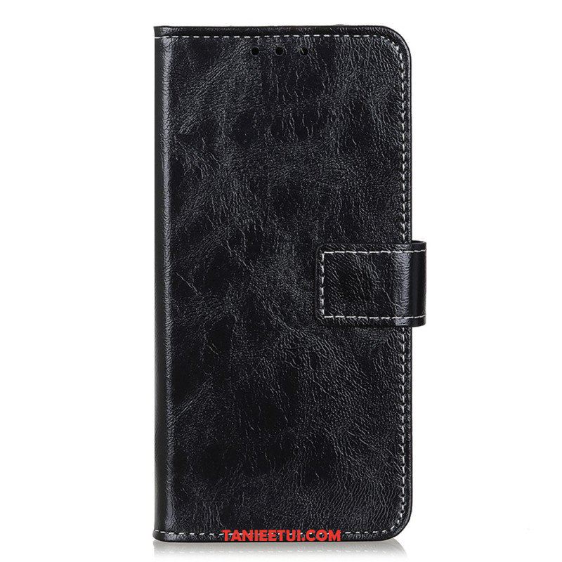 Etui Folio do iPhone 15 Lakierowane Z Widocznymi Szwami