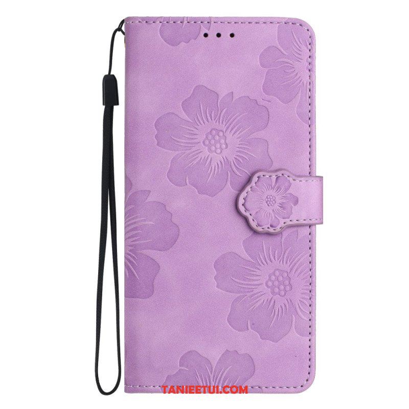 Etui Folio do iPhone 15 Nadruk Kwiatowy