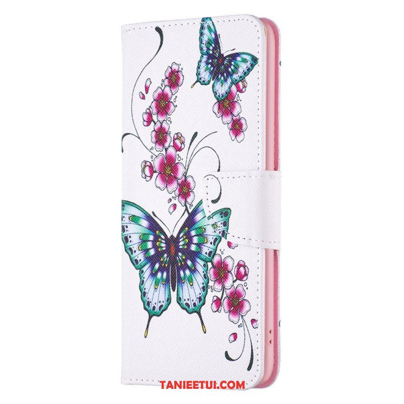 Etui Folio do iPhone 15 Plus Kolorowe Motyle