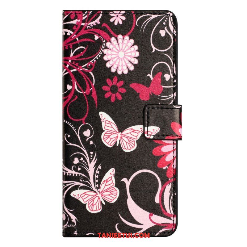 Etui Folio do iPhone 15 Plus Piękne Motyle