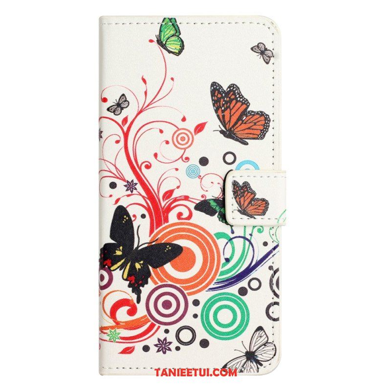 Etui Folio do iPhone 15 Plus Piękne Motyle
