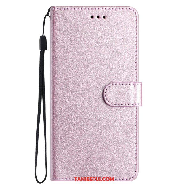 Etui Folio do iPhone 15 Plus z Łańcuch Pastelowy Z Paskiem