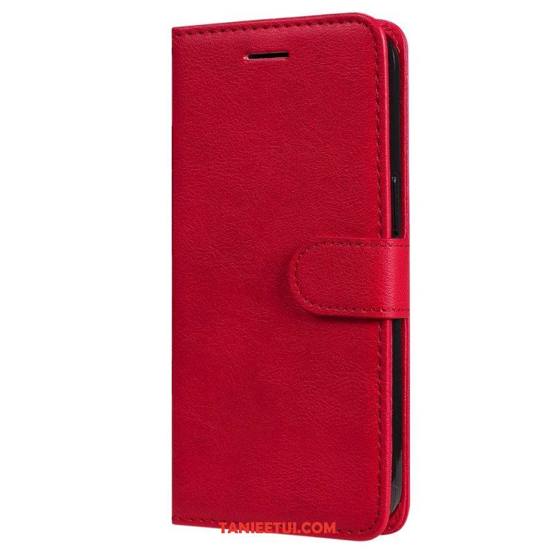 Etui Folio do iPhone 15 Plus z Łańcuch Zwykła Sztuczna Skóra Z Paskiem