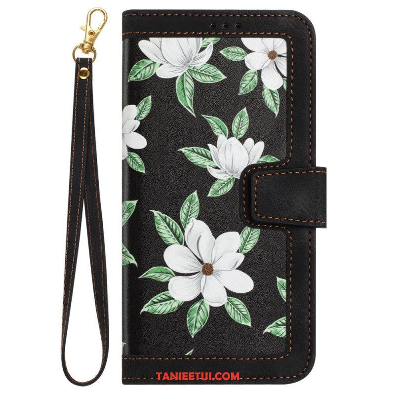 Etui Folio do iPhone 15 Pro Max Luksusowe Kwiaty