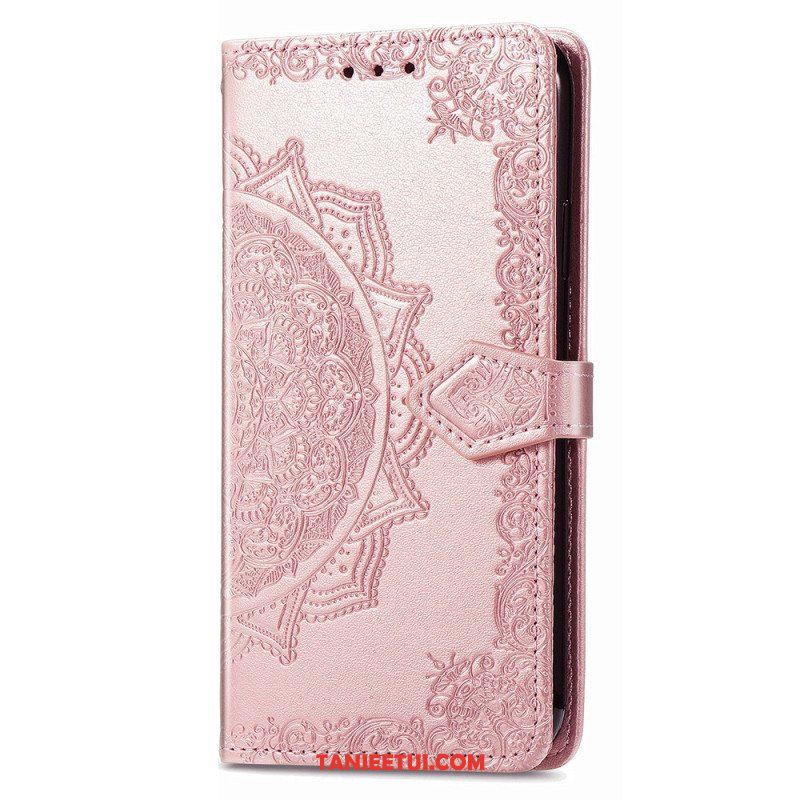 Etui Folio do iPhone 15 Pro Max z Łańcuch Barokowa Mandala Z Paskiem