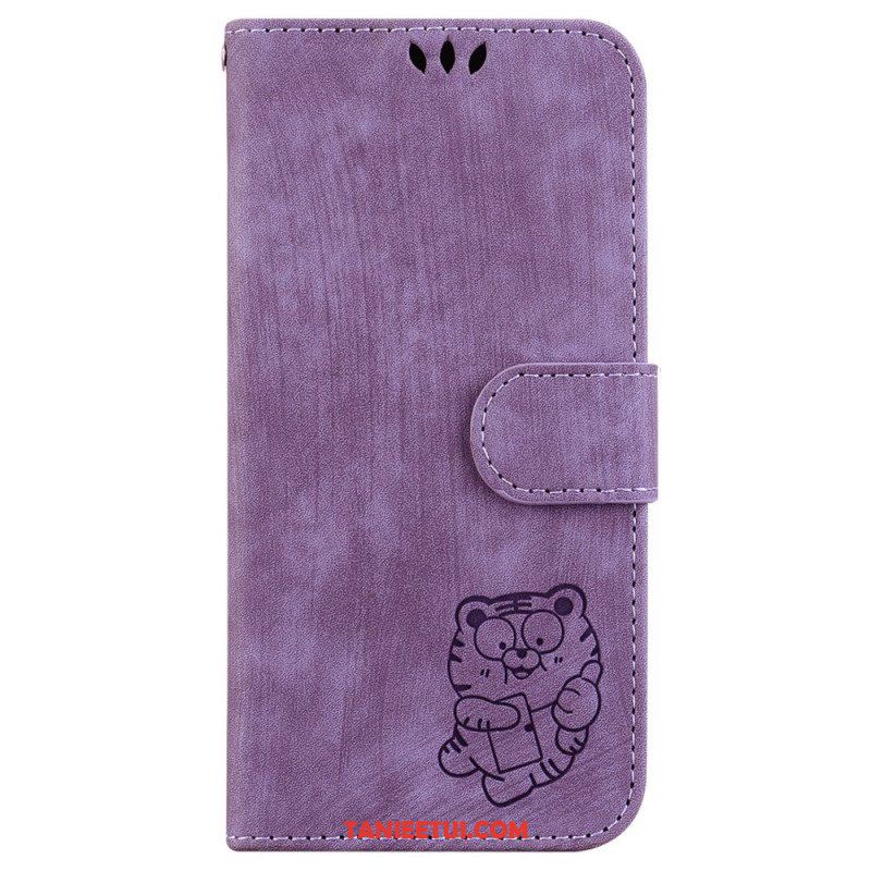 Etui Folio do iPhone 15 Pro Słodki Tygrys