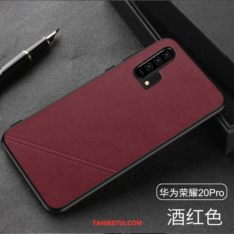 Etui Honor 20 Pro Anti-fall Moda Prawdziwa Skóra, Obudowa Honor 20 Pro Modna Marka All Inclusive Telefon Komórkowy Braun