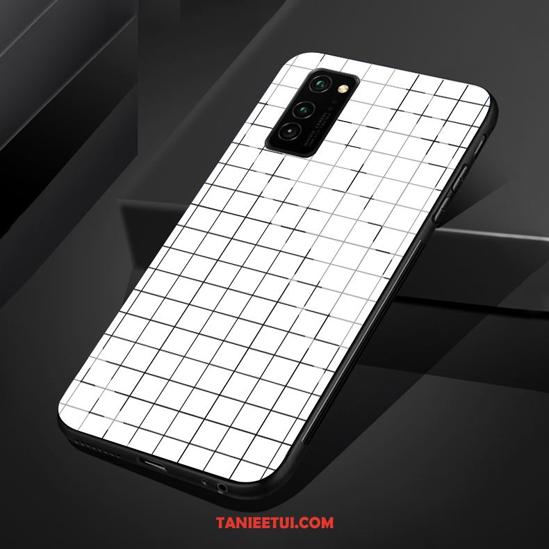 Etui Honor 30 Pro Miękki Szkło Krata, Futerał Honor 30 Pro Biały Tendencja Czarny