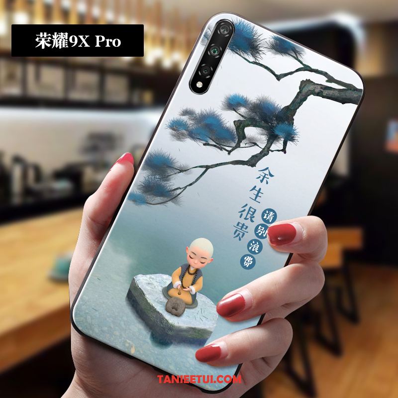 Etui Honor 9x Pro Niebieski Chiński Styl Silikonowe, Pokrowce Honor 9x Pro Osobowość Nowy Anti-fall