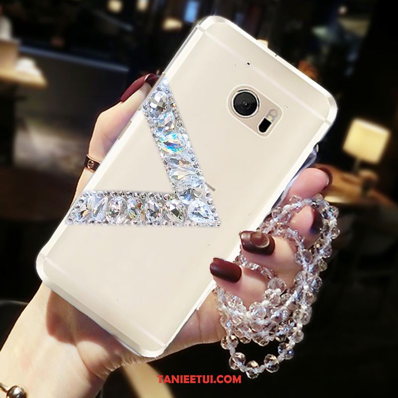 Etui Htc 10 Rhinestone Wiszące Ozdoby Anti-fall, Futerał Htc 10 Miłość Telefon Komórkowy Biały