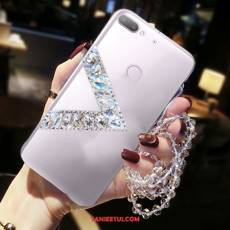 Etui Htc Desire 12+ Ochraniacz Telefon Komórkowy Biały, Pokrowce Htc Desire 12+ Wiszące Ozdoby Tendencja Rhinestone Beige