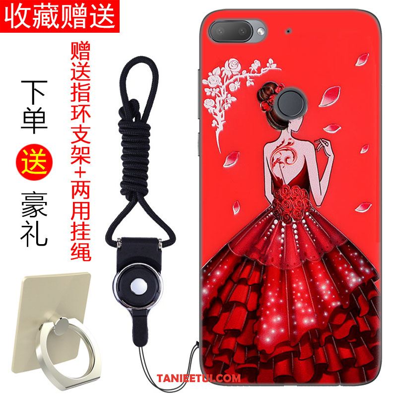 Etui Htc Desire 12+ Silikonowe Czerwony Anti-fall, Pokrowce Htc Desire 12+ All Inclusive Telefon Komórkowy Świeży