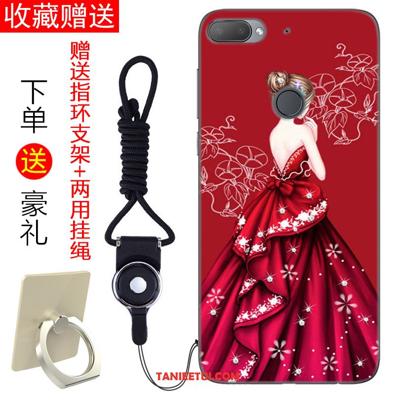 Etui Htc Desire 12+ Silikonowe Czerwony Anti-fall, Pokrowce Htc Desire 12+ All Inclusive Telefon Komórkowy Świeży
