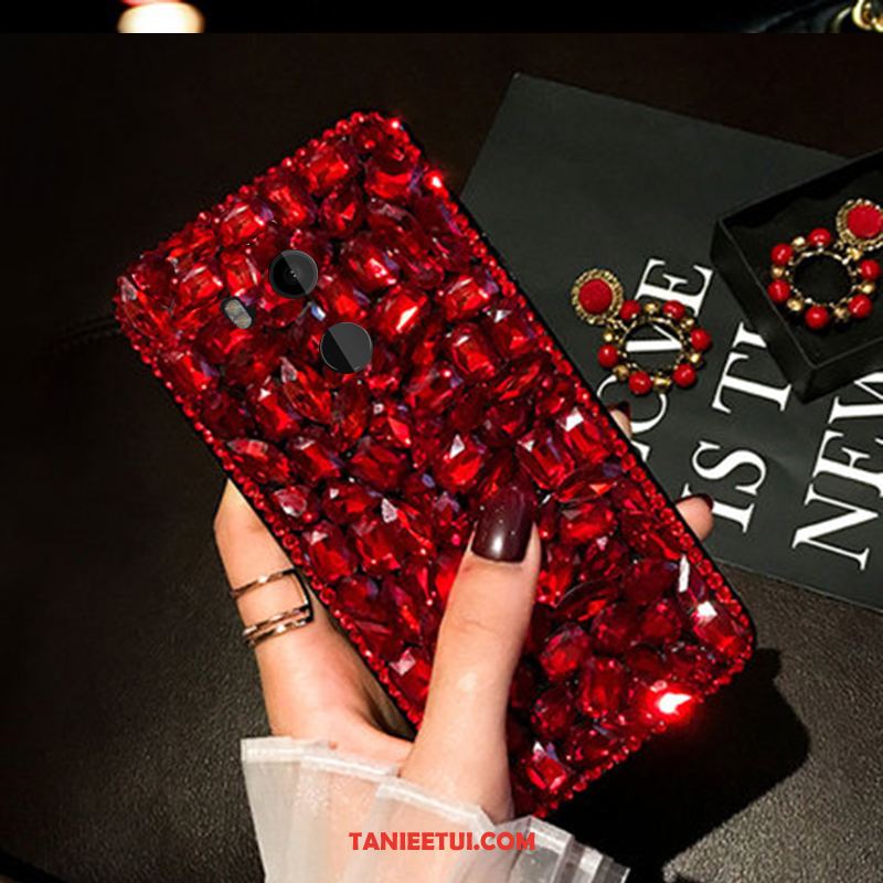 Etui Htc U11+ Ochraniacz Czerwony Netto Rhinestone, Pokrowce Htc U11+ Czerwony Telefon Komórkowy Luksusowy