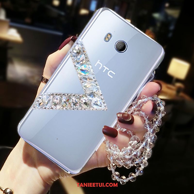 Etui Htc U11 Telefon Komórkowy Wiszące Ozdoby Rhinestone, Futerał Htc U11 Anti-fall Biały Miękki