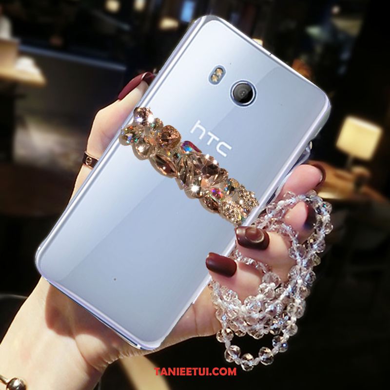 Etui Htc U11 Telefon Komórkowy Wiszące Ozdoby Rhinestone, Futerał Htc U11 Anti-fall Biały Miękki