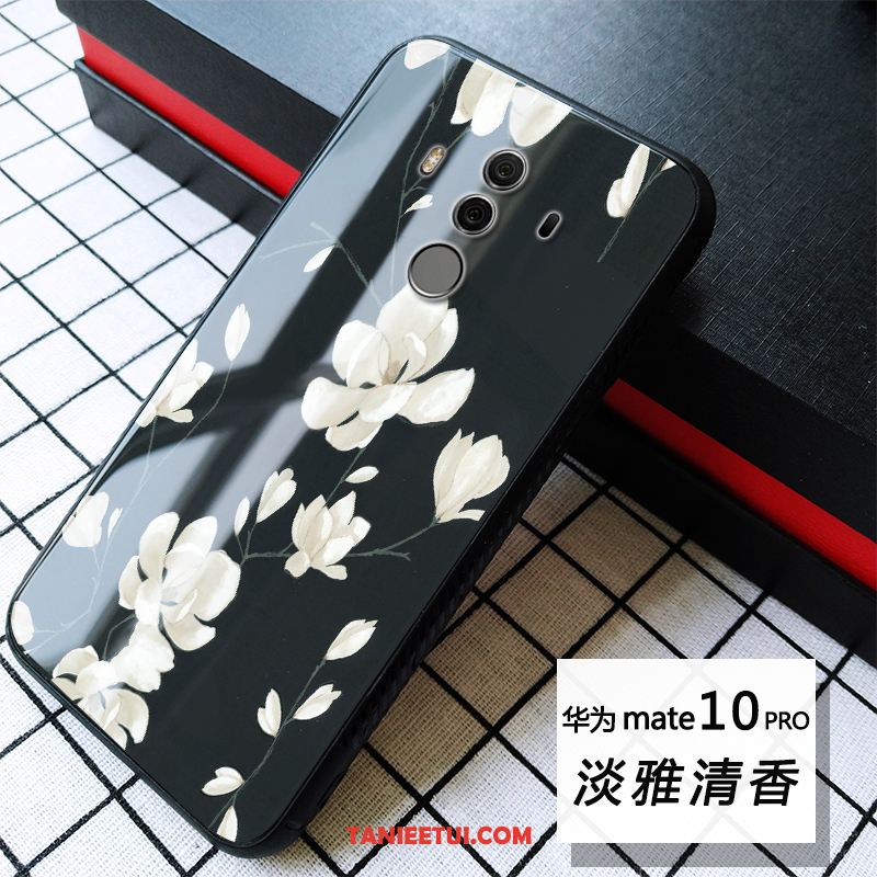 Etui Huawei Mate 10 Pro Chiński Styl Miękki Szkło, Obudowa Huawei Mate 10 Pro Niebieski Anti-fall Telefon Komórkowy