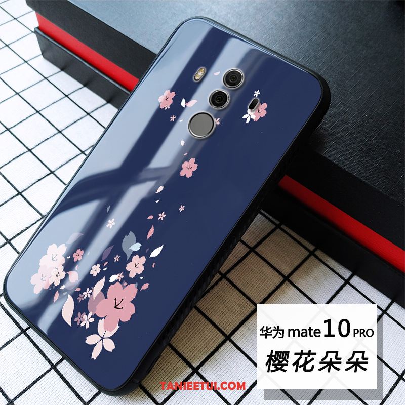 Etui Huawei Mate 10 Pro Chiński Styl Miękki Szkło, Obudowa Huawei Mate 10 Pro Niebieski Anti-fall Telefon Komórkowy