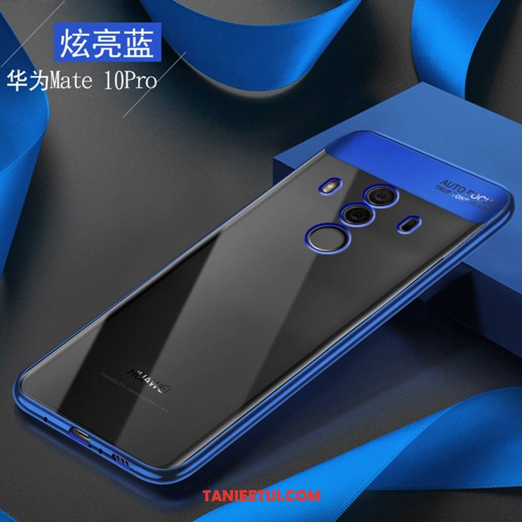 Etui Huawei Mate 10 Pro Niebieski Jasny Miękki, Obudowa Huawei Mate 10 Pro Złoto Przezroczysty Szkło Hartowane