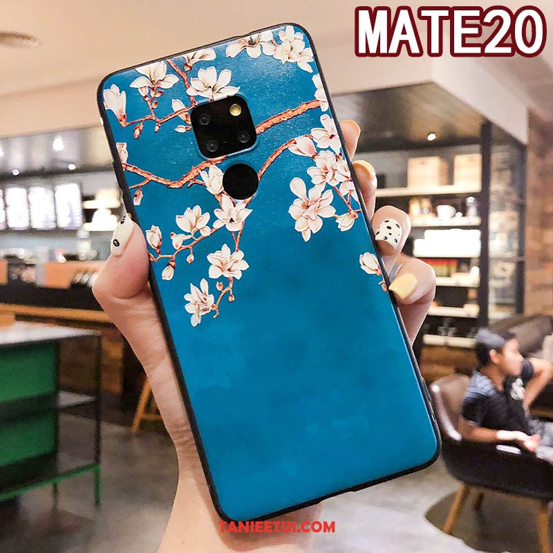 Etui Huawei Mate 20 All Inclusive Vintage Kwiatowa, Futerał Huawei Mate 20 Wiszące Ozdoby Niebieski Ochraniacz