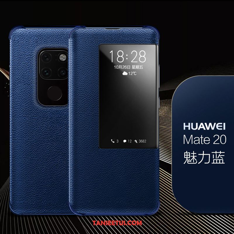 Etui Huawei Mate 20 Biznes Prawdziwa Skóra Ochraniacz, Pokrowce Huawei Mate 20 Telefon Komórkowy Czarny Osobowość