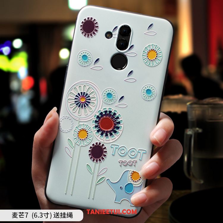 Etui Huawei Mate 20 Lite Nubuku Miękki Niebieski, Futerał Huawei Mate 20 Lite Modna Marka Anti-fall Osobowość