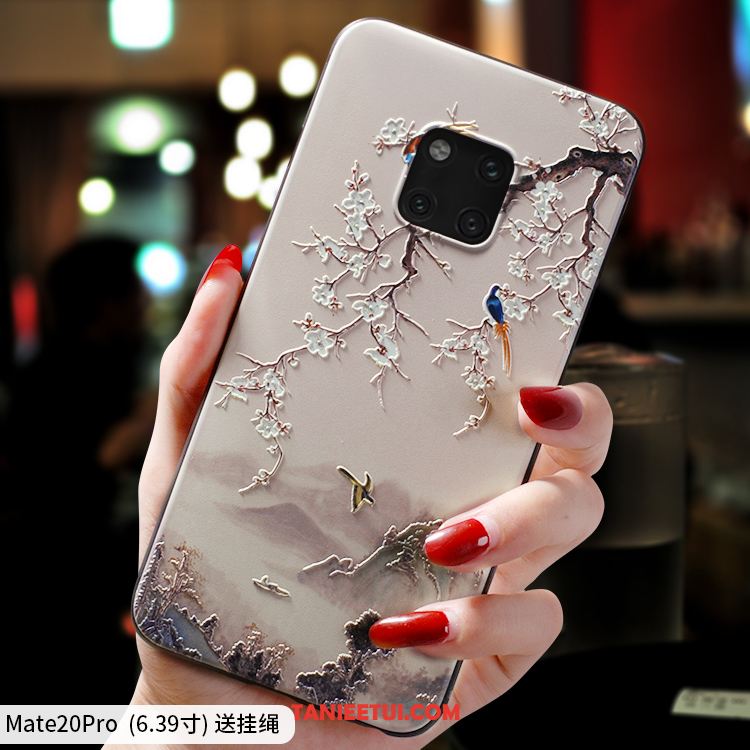 Etui Huawei Mate 20 Pro Biały Cienkie Telefon Komórkowy, Obudowa Huawei Mate 20 Pro Wiszące Ozdoby Modna Marka Silikonowe