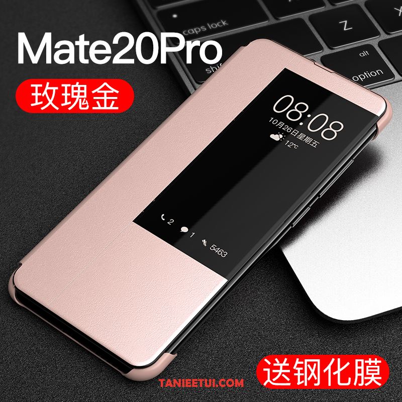 Etui Huawei Mate 20 Pro Modna Marka Złoto Telefon Komórkowy, Obudowa Huawei Mate 20 Pro Osobowość Skórzany Futerał Różowe Złoto