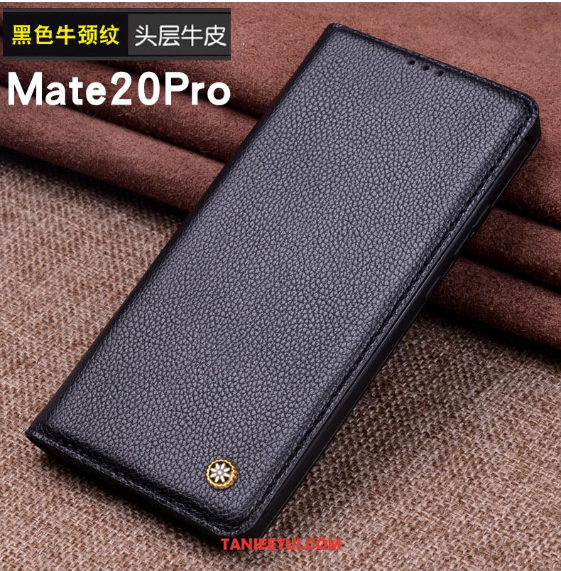 Etui Huawei Mate 20 Pro Telefon Komórkowy Duży Skórzany Futerał, Obudowa Huawei Mate 20 Pro Ochraniacz Czarny Braun