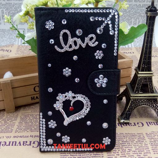 Etui Huawei Mate 20 Rs Czerwony Rhinestone Skórzany Futerał, Pokrowce Huawei Mate 20 Rs Telefon Komórkowy Czarny Mały