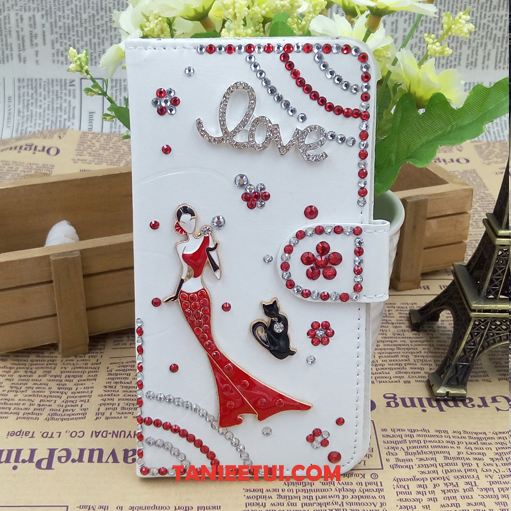 Etui Huawei Mate 20 Rs Czerwony Rhinestone Skórzany Futerał, Pokrowce Huawei Mate 20 Rs Telefon Komórkowy Czarny Mały