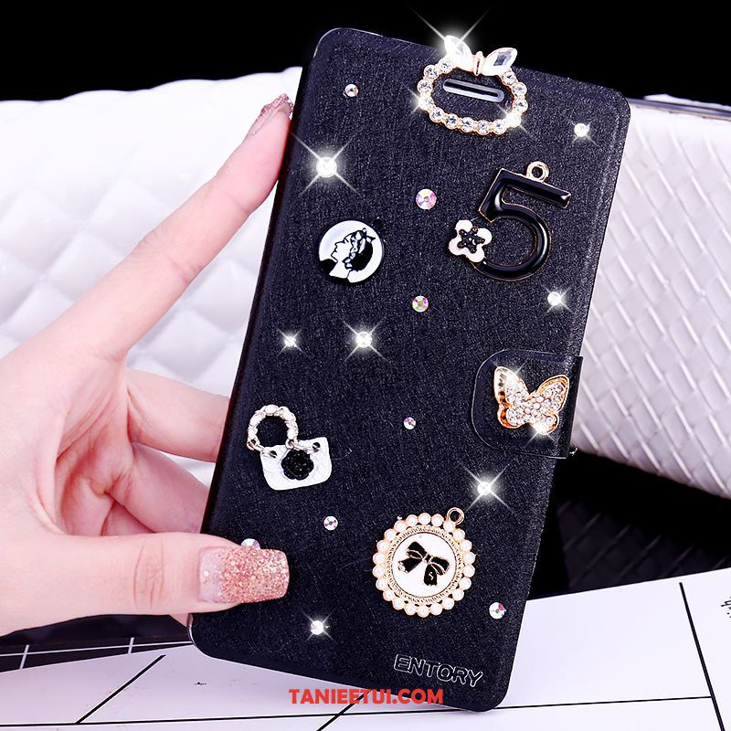 Etui Huawei Mate 20 Rs Skórzany Futerał Rhinestone Telefon Komórkowy, Obudowa Huawei Mate 20 Rs Czarny Anti-fall Miękki