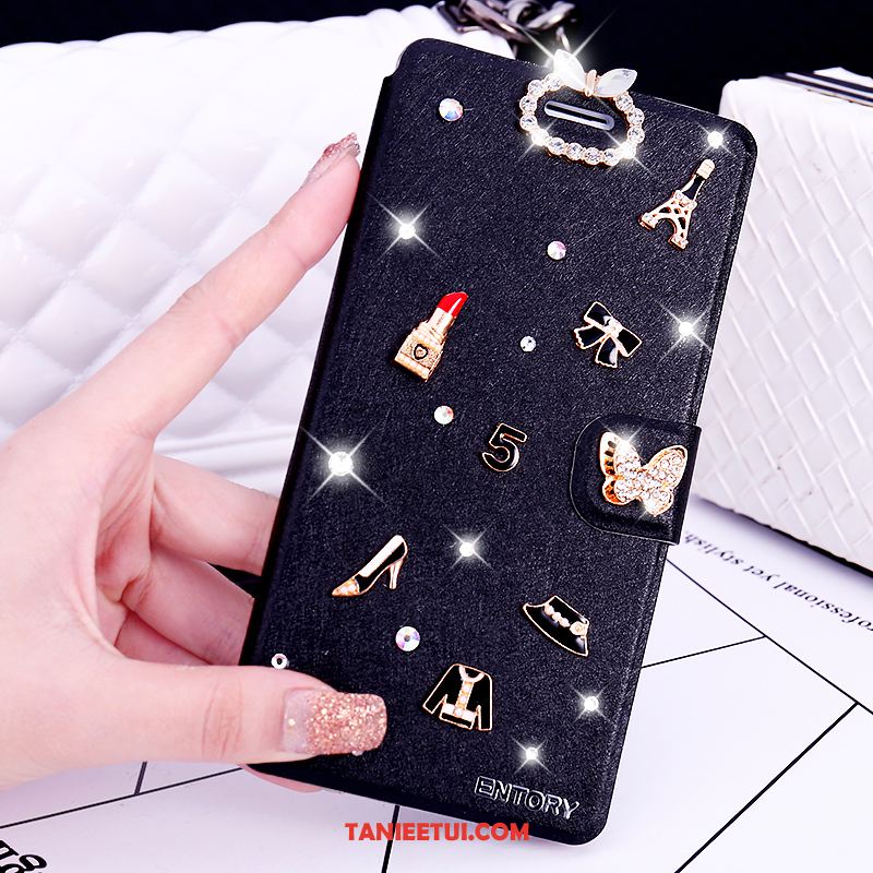 Etui Huawei Mate 20 Rs Skórzany Futerał Rhinestone Telefon Komórkowy, Obudowa Huawei Mate 20 Rs Czarny Anti-fall Miękki